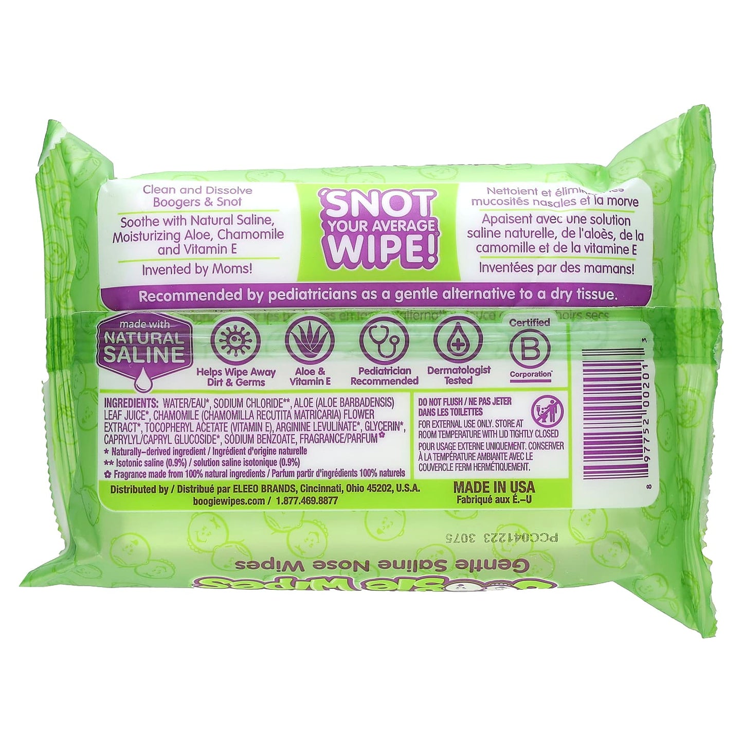 Boogie Wipes, Gentle Saline Nose Wipes, Fresh Scent, 30 Wipes