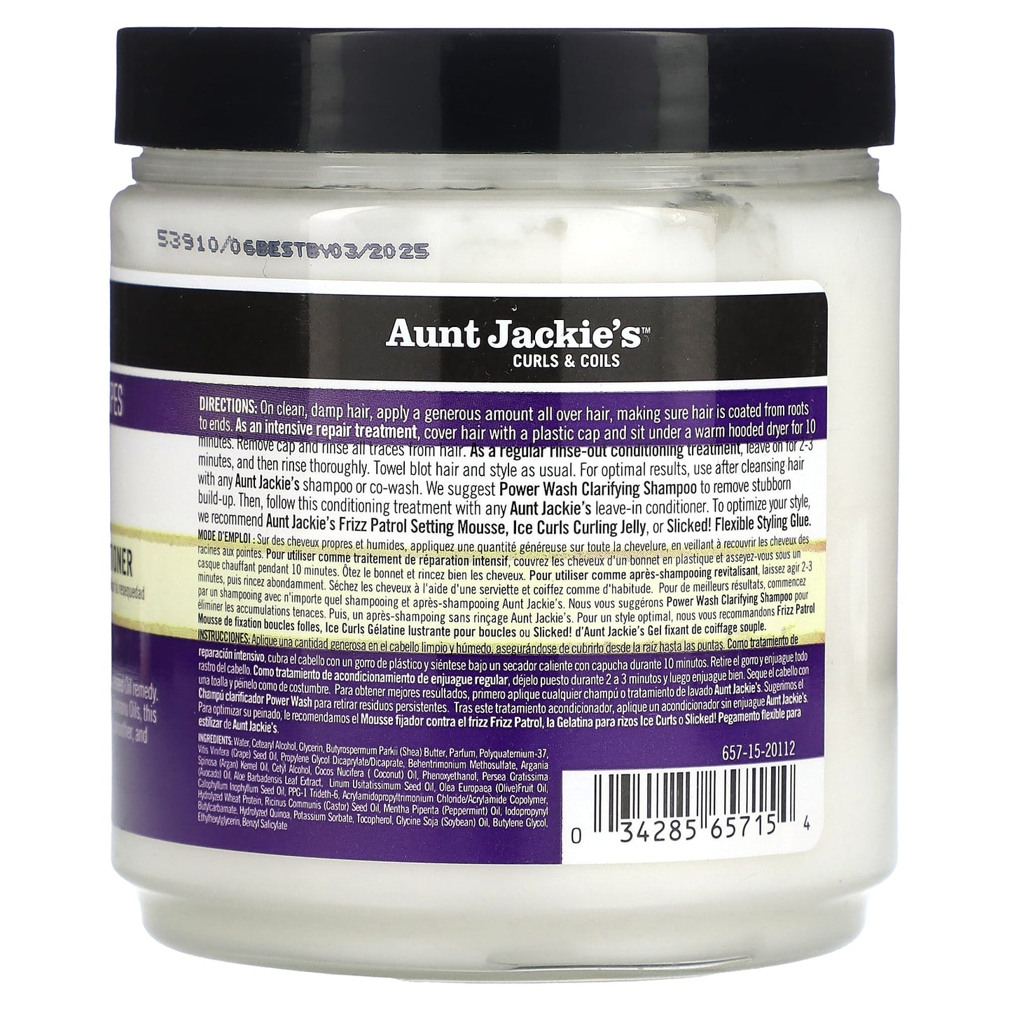 Aunt Jackie's Curls & Coils, Rescued, Thirst Quenching Recovery Conditioner, For Natural Curls, Coils & Waves, 15 oz (426 g)