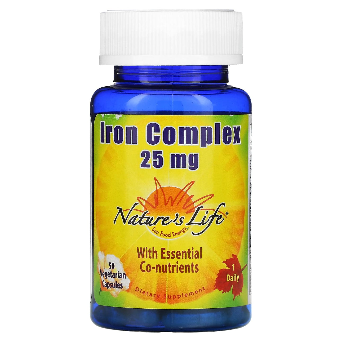 Nature's Life-Iron Complex-25 mg-50 Vegetarian Capsules