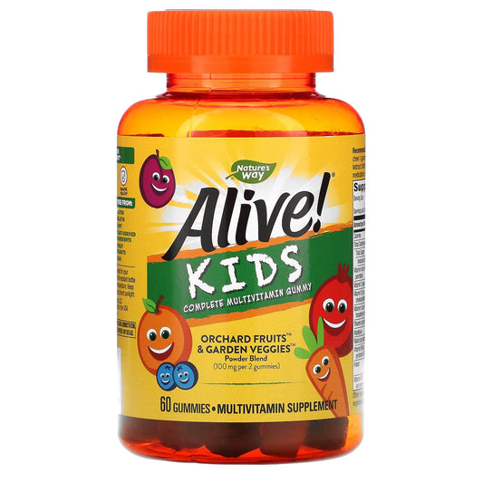 Nature's Way-Alive! Kids-Complete Multivitamin-Cherry-Orange & Grape -60 Gummies