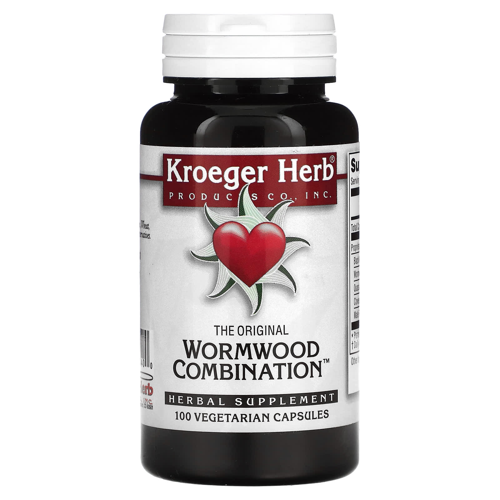 Kroeger Herb Co-The Original Wormwood Combination-100 Vegetarian Capsules