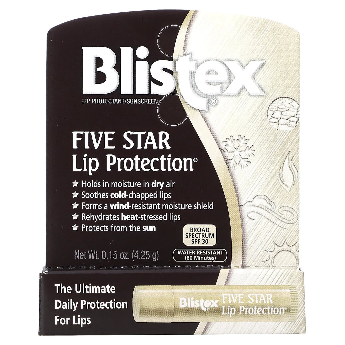 Blistex, Five Star Lip Protection, SPF 30, 0.15 oz (4.25 g)