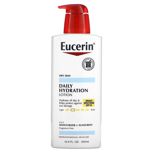 Eucerin-Daily Hydration Lotion-SPF 15-Fragrance Free-16.9 fl oz (500 ml)