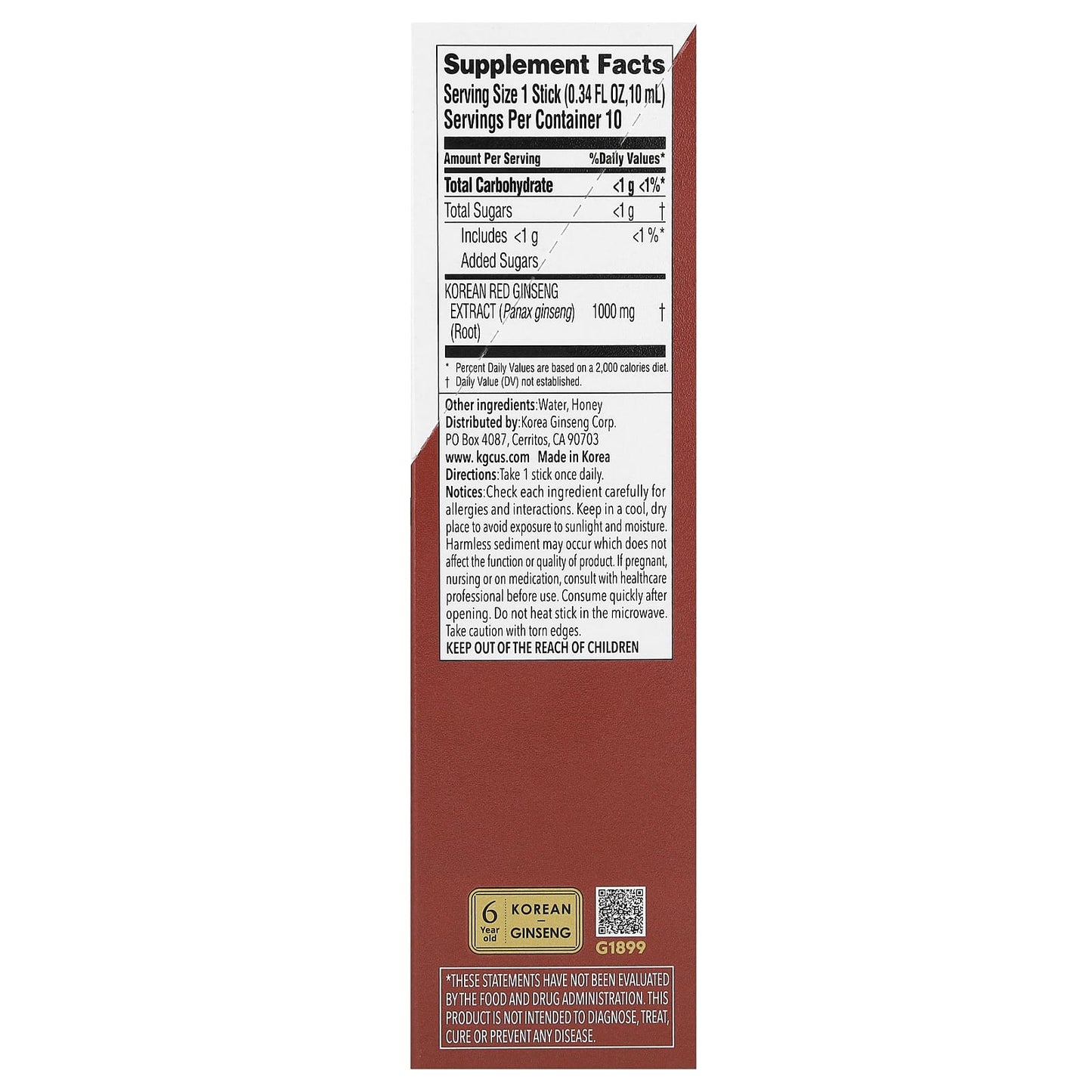 CheongKwanJang, Korean Red Ginseng Liquid Sticks, Energy Boost, 10 Sticks, 0.34 fl oz (10 ml) Each