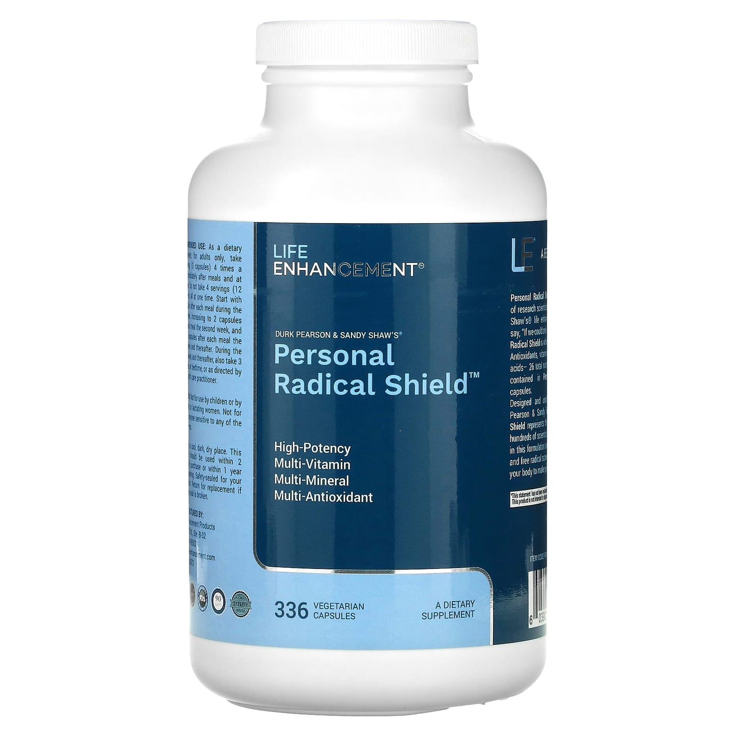 Life Enhancement-Durk Pearson & Sandy Shaw's-Personal Radical Shield-336 Vegetarian Capsules