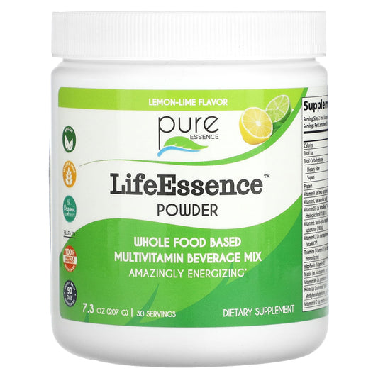 Pure Essence-LifeEssence Powder-Lemon-Lime -7.3 oz (207 g)