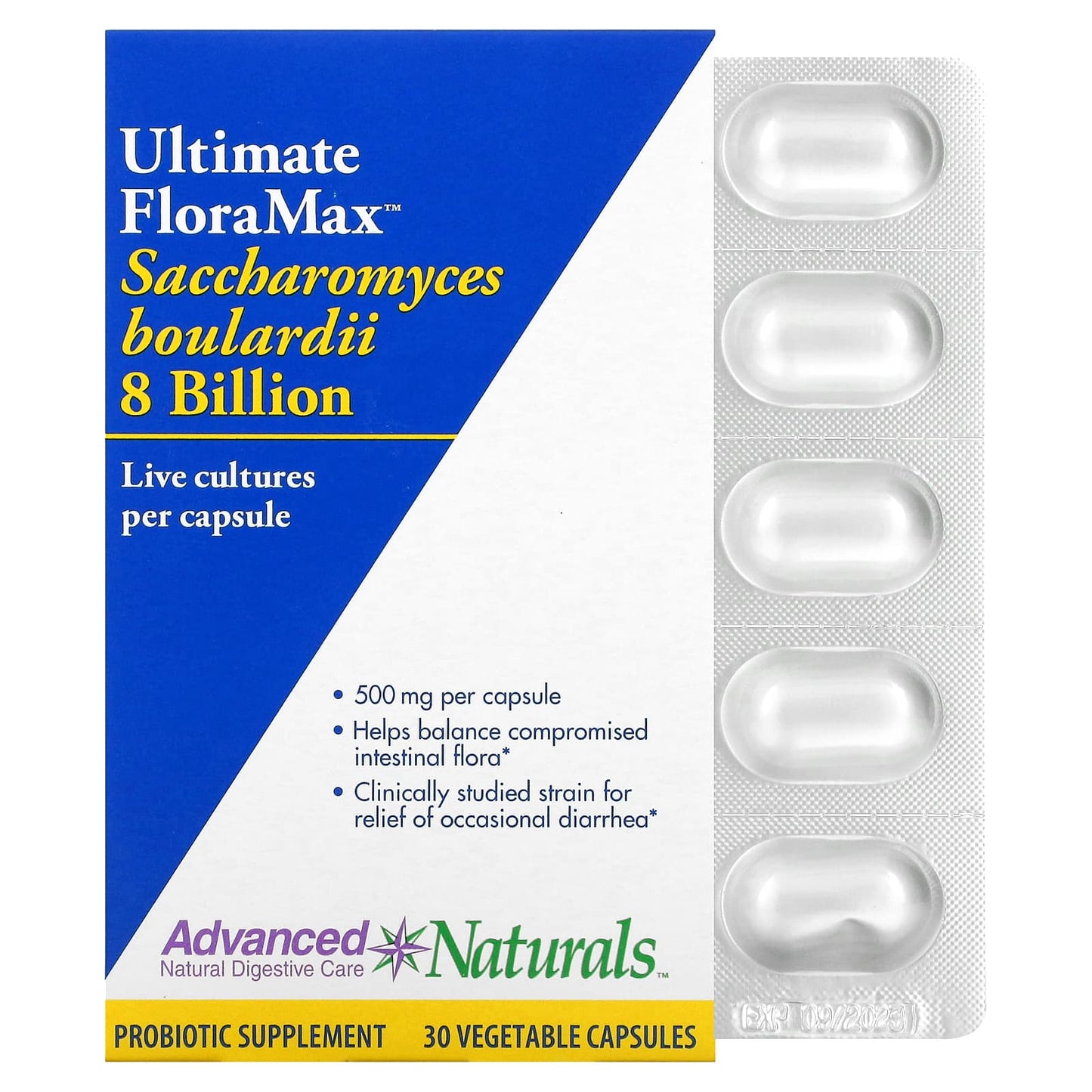 Advanced Naturals-Ultimate FloraMax-Saccharomyces Boulardii-8 Billion-30 Vegetable Capsules