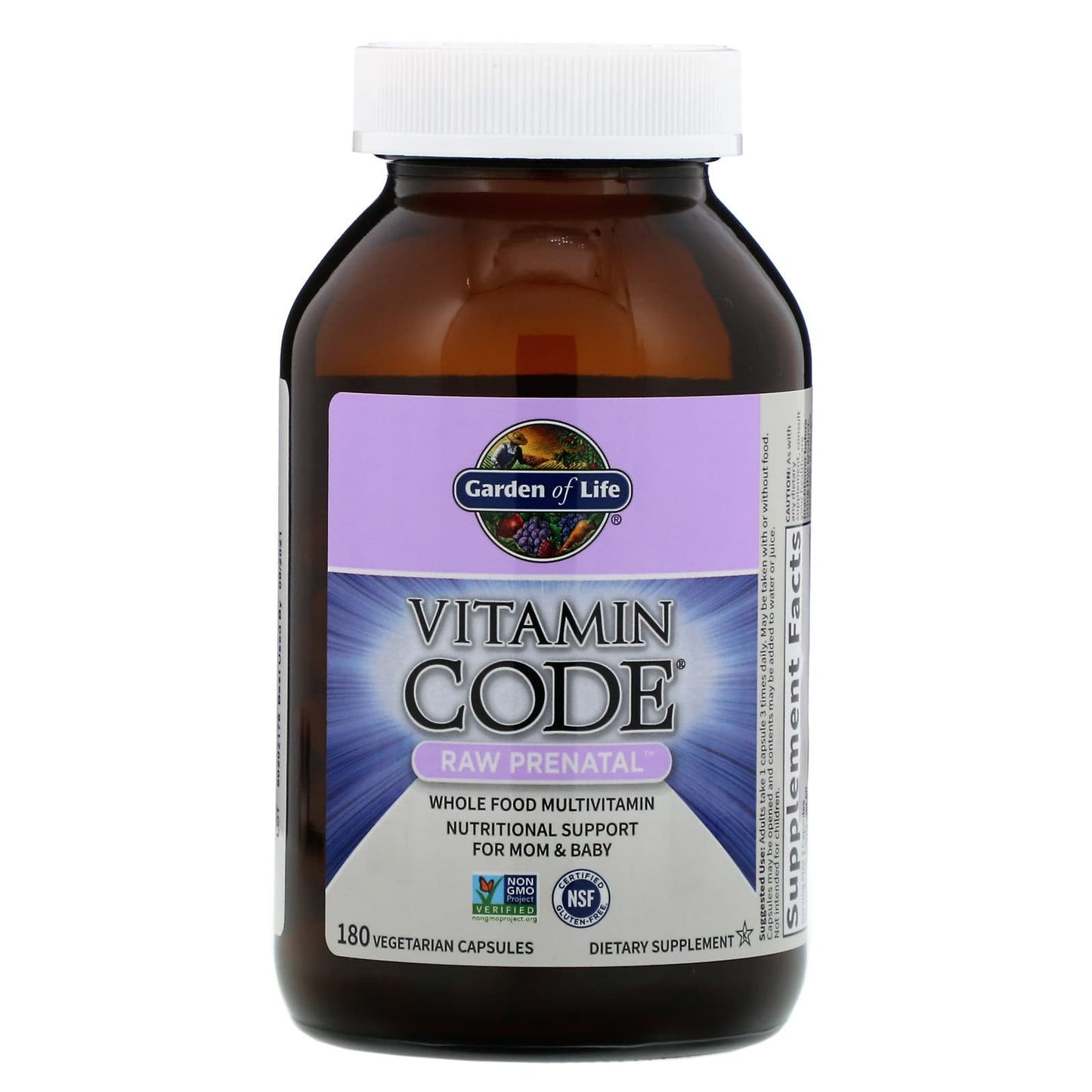 Garden of Life, Vitamin Code, RAW Prenatal, 180 Vegetarian Capsules