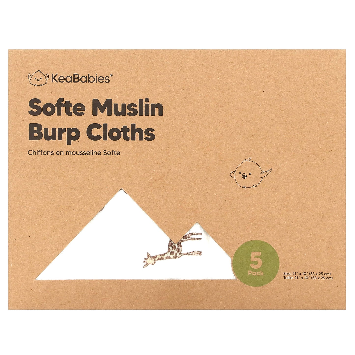 KeaBabies-Softe Muslin Burp Cloths-The Wild-5 Pack