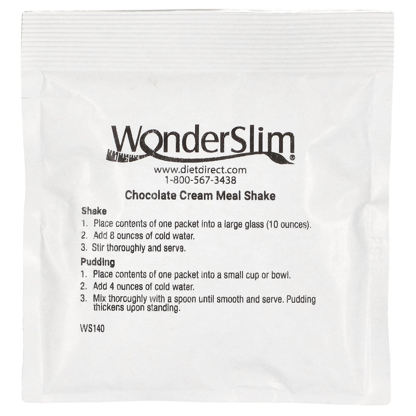 WonderSlim, Meal Shake, Chocolate Cream, 7 Packets, 27 g Each