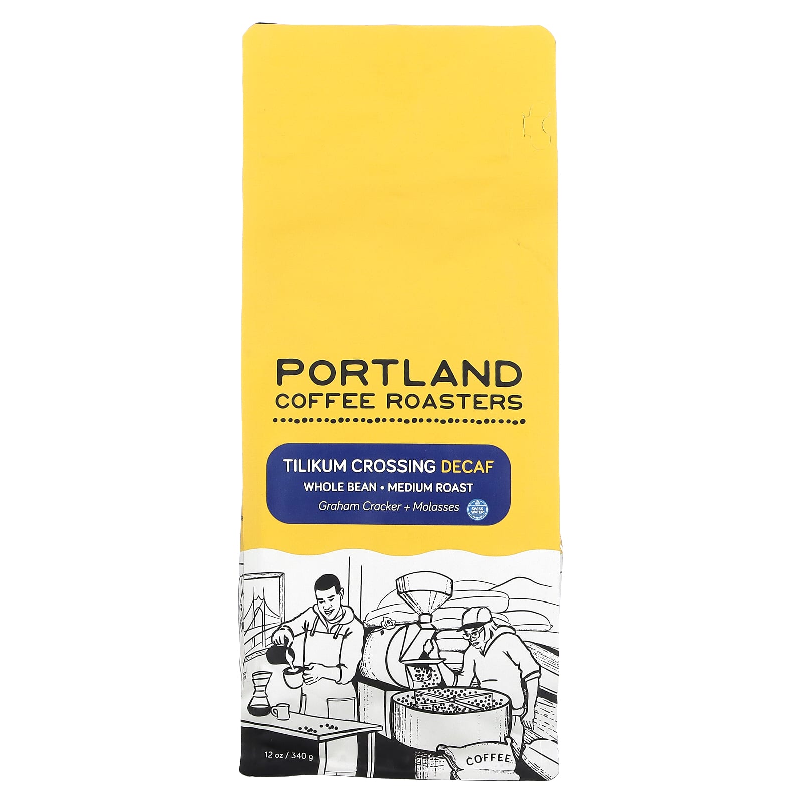 Portland Coffee Roasters-Tilikum Crossing Decaf-Whole Bean-Medium Roast-12 oz (340 g)