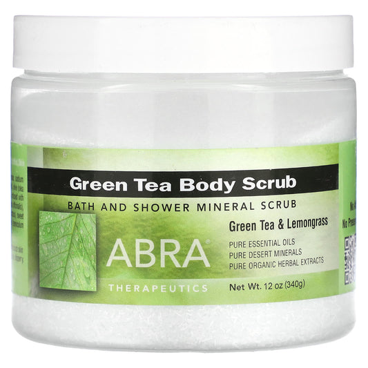 Abra Therapeutics-Green Tea Body Scrub-Green Tea & Lemongrass-12 oz (340 g)