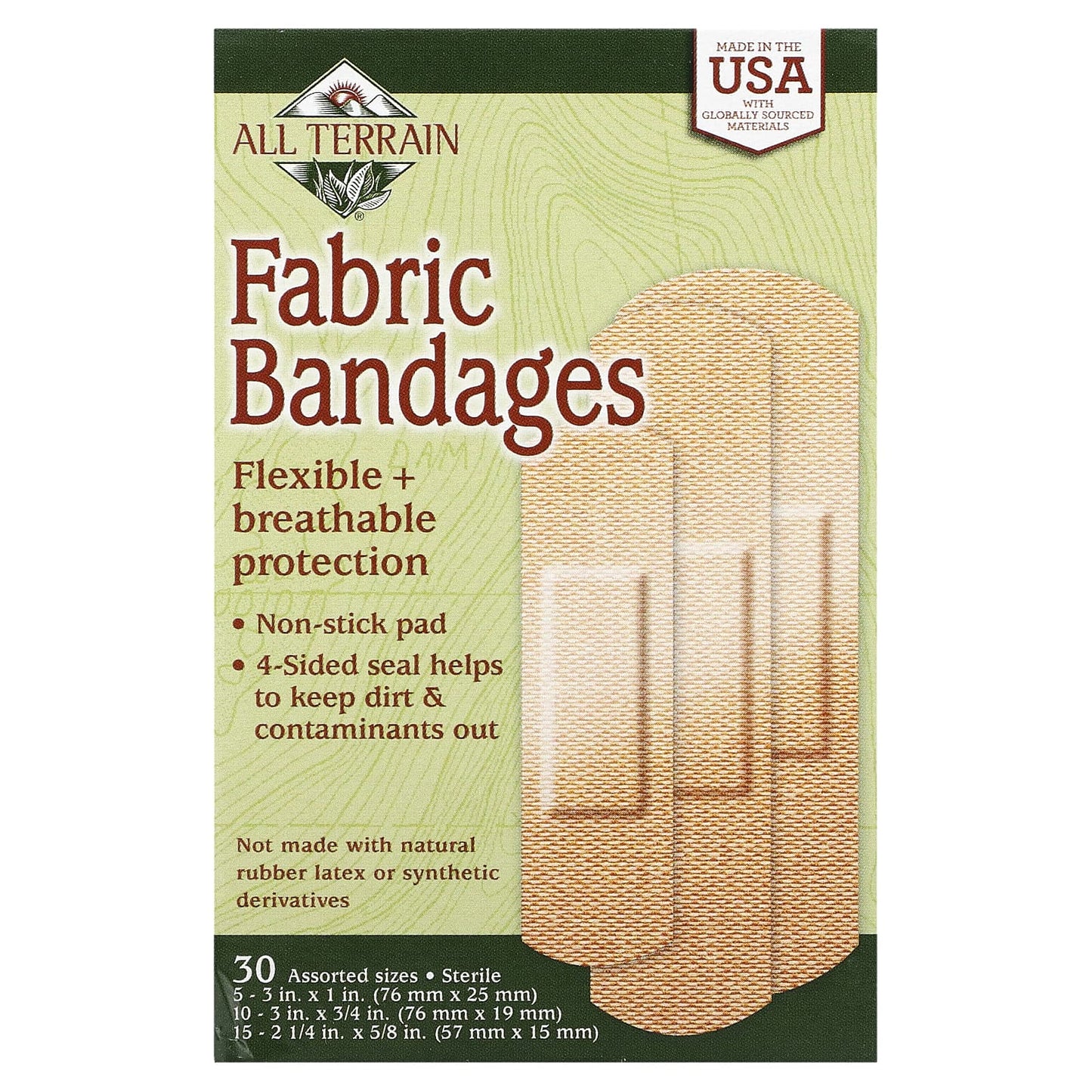 All Terrain-Fabric Bandages-Assorted Sizes-30 Bandages