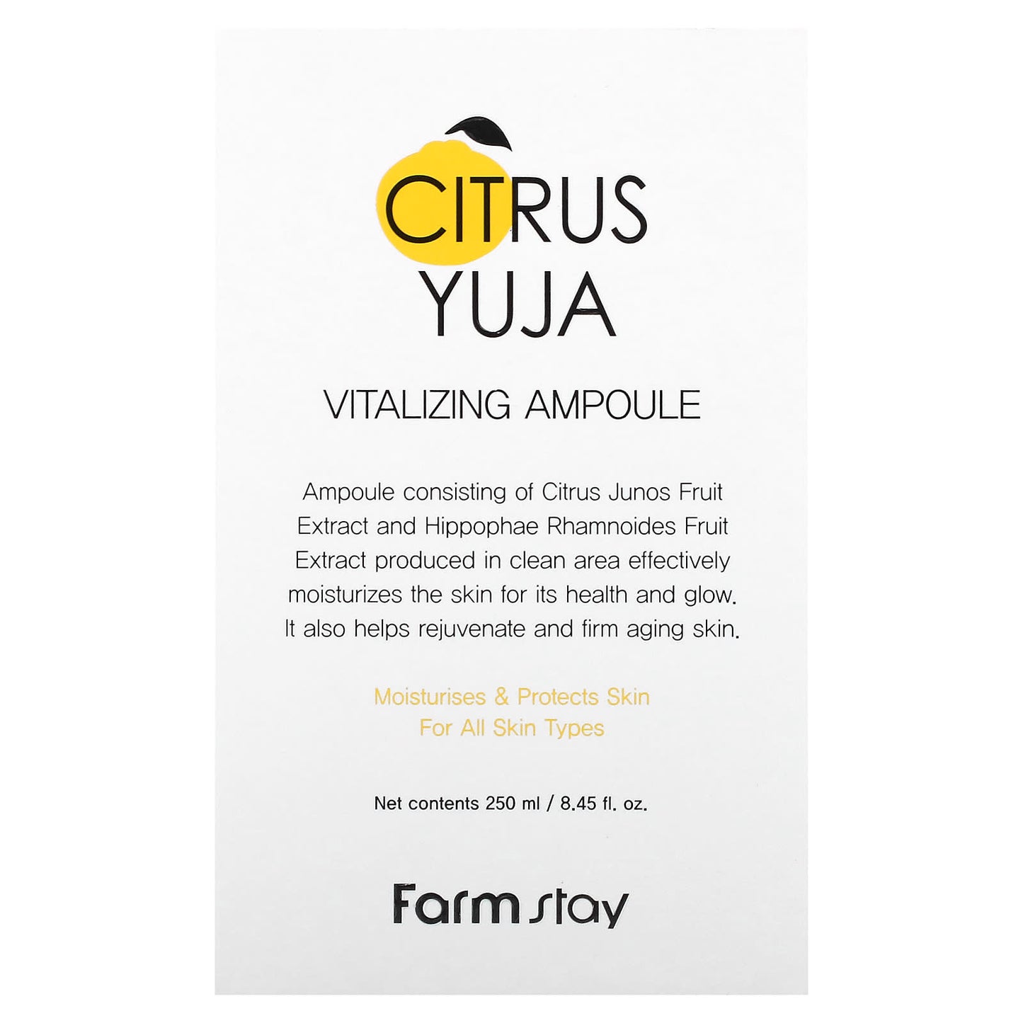 Farmstay, Citrus Yuja, Vitalizing Ampoule, For All Skin Types, 8.45 fl oz (250 ml)