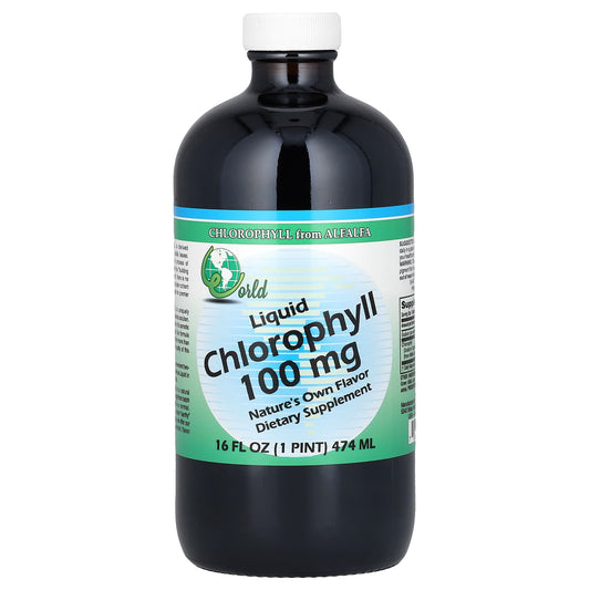 World Organic-Liquid Chlorophyll-100 mg-16 fl oz (474 ml)