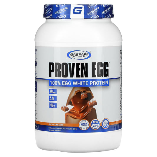 Gaspari Nutrition-Proven Egg-100% Egg White Protein-Salted Caramel-2 lb (900 g)