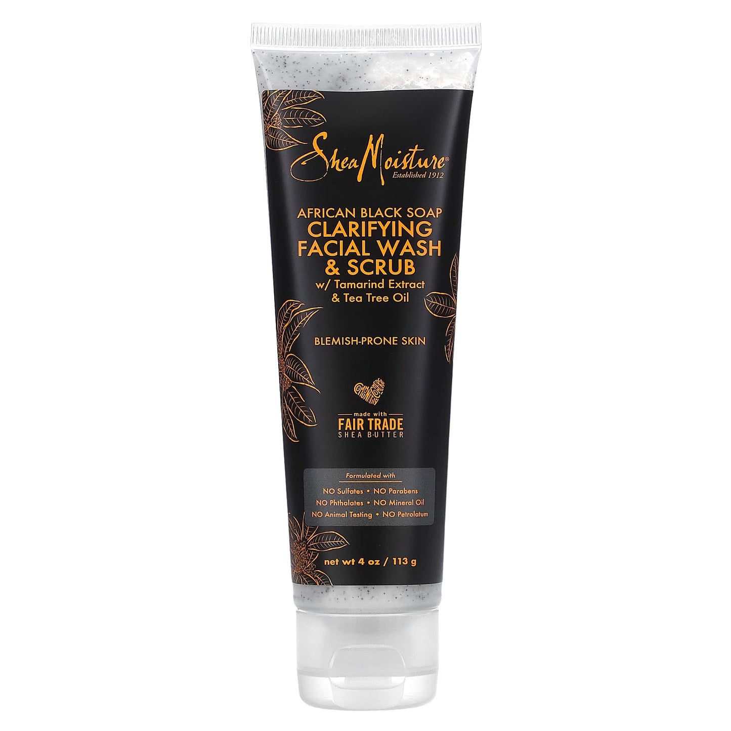 SheaMoisture-Clarifying Facial Wash & Scrub-African Black Soap- 4 oz (113 g)