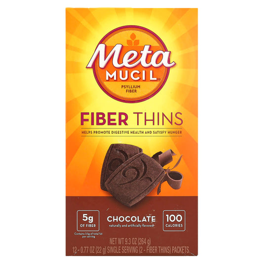 Metamucil-Fiber Thins-Chocolate-12 Packets-0.77 oz (22 g) Each