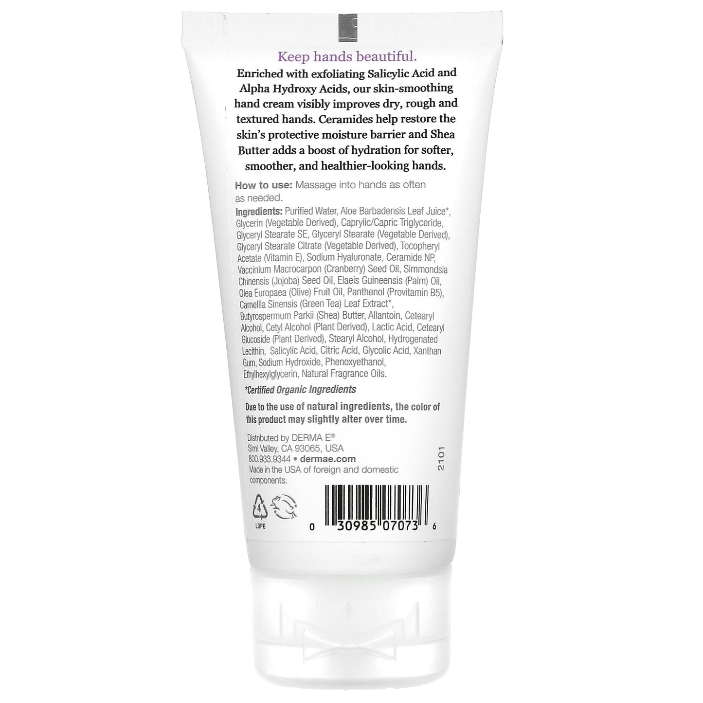 DERMA E, Skin Smoothing Shea Hand Cream, Vitamin E, Lavender & Neroli, 2 oz (56 g)