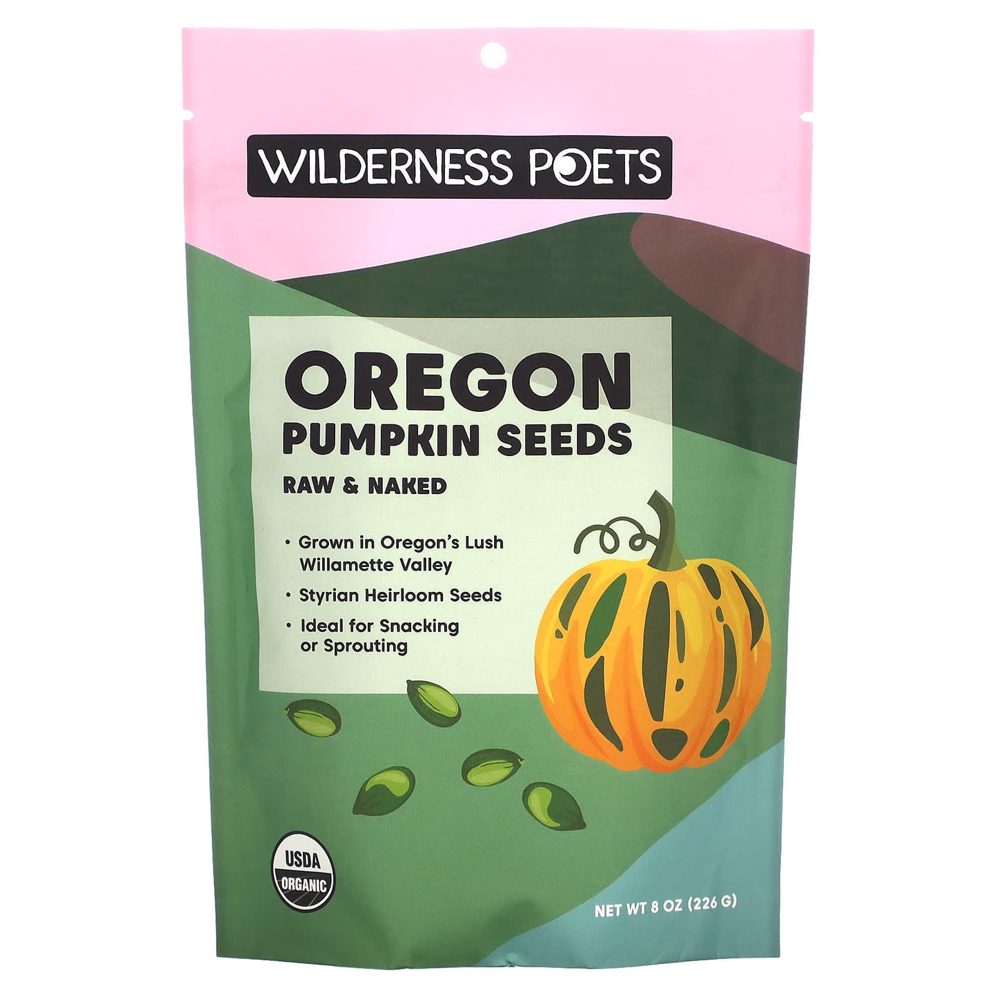 Wilderness Poets-Organic Oregon Pumpkin Seeds-8 oz (226 g)