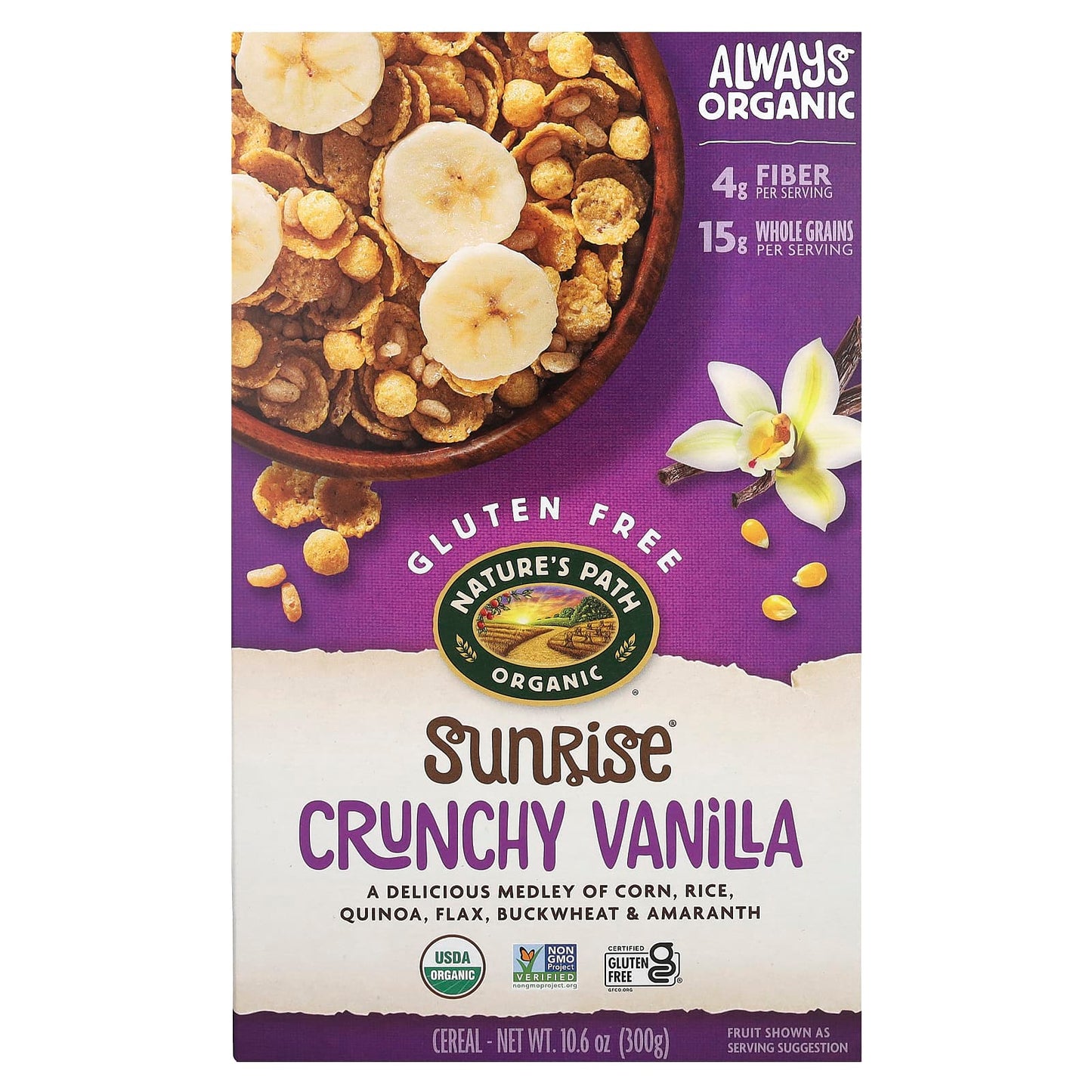 Nature's Path-Sunrise-Cereal-Crunchy Vanilla -10.6 oz (300 g)