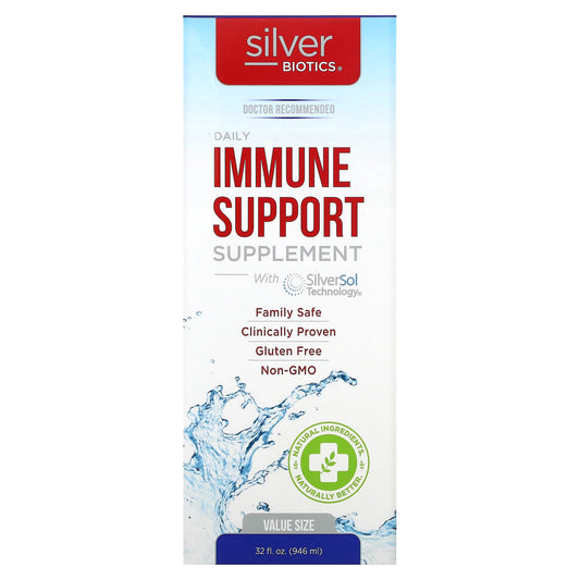 American Biotech Labs-Silver Biotics-Daily Immune Support Supplement with SilverSol Technology-32 fl oz (946 ml)