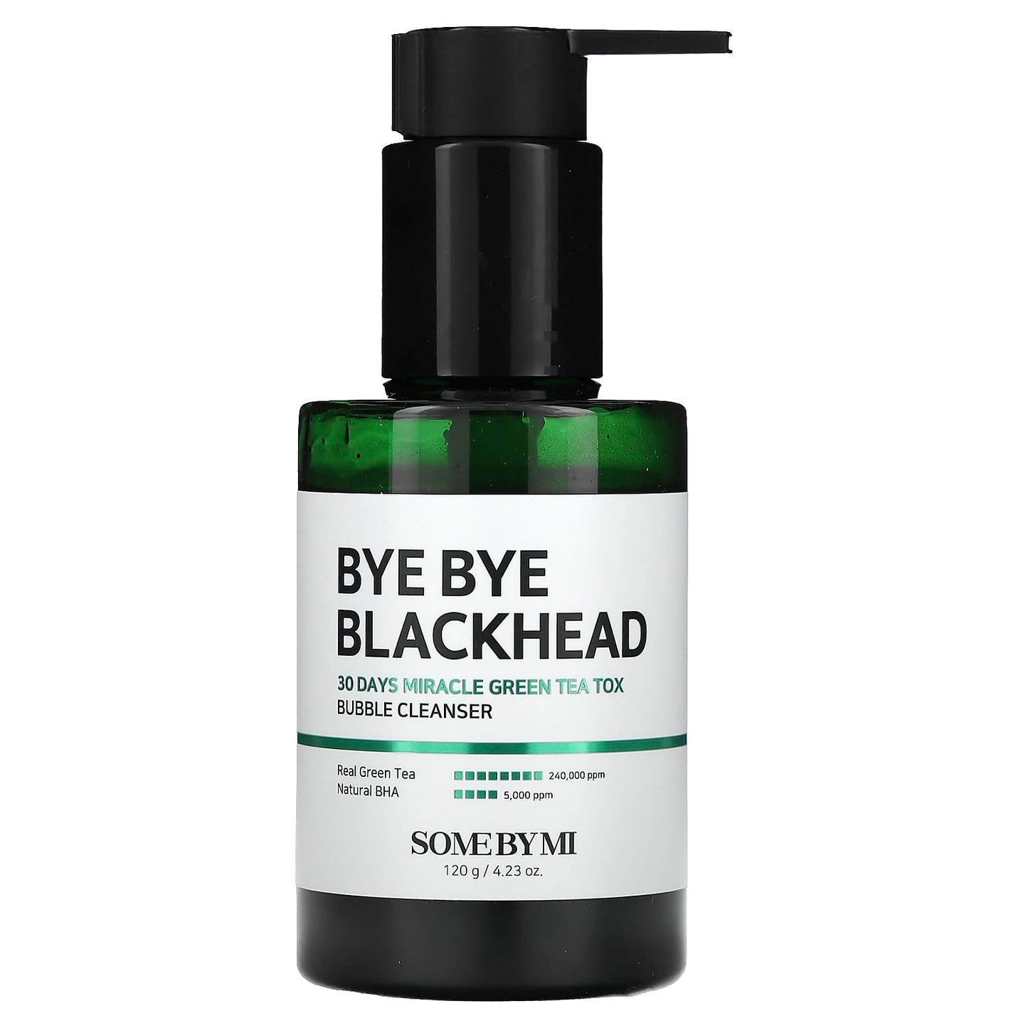 SOME BY MI-Bye Bye Blackhead 30 Days Miracle Green Tea Tox Bubble Cleanser-4.23 oz (120 g)