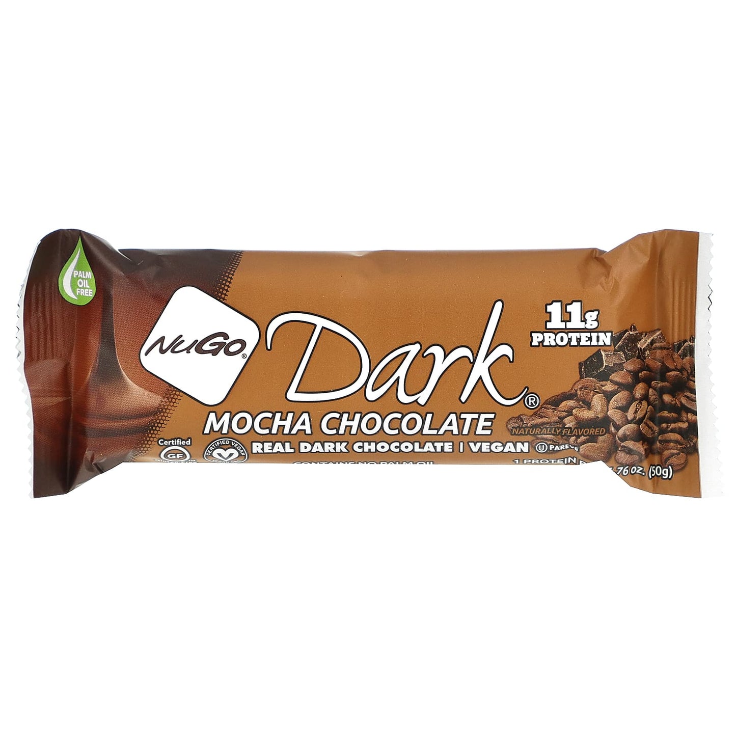 NuGo Nutrition, NuGo Dark, Protein Bars, Mocha Chocolate, 12 Bars, 1.76 oz (50 g) Each