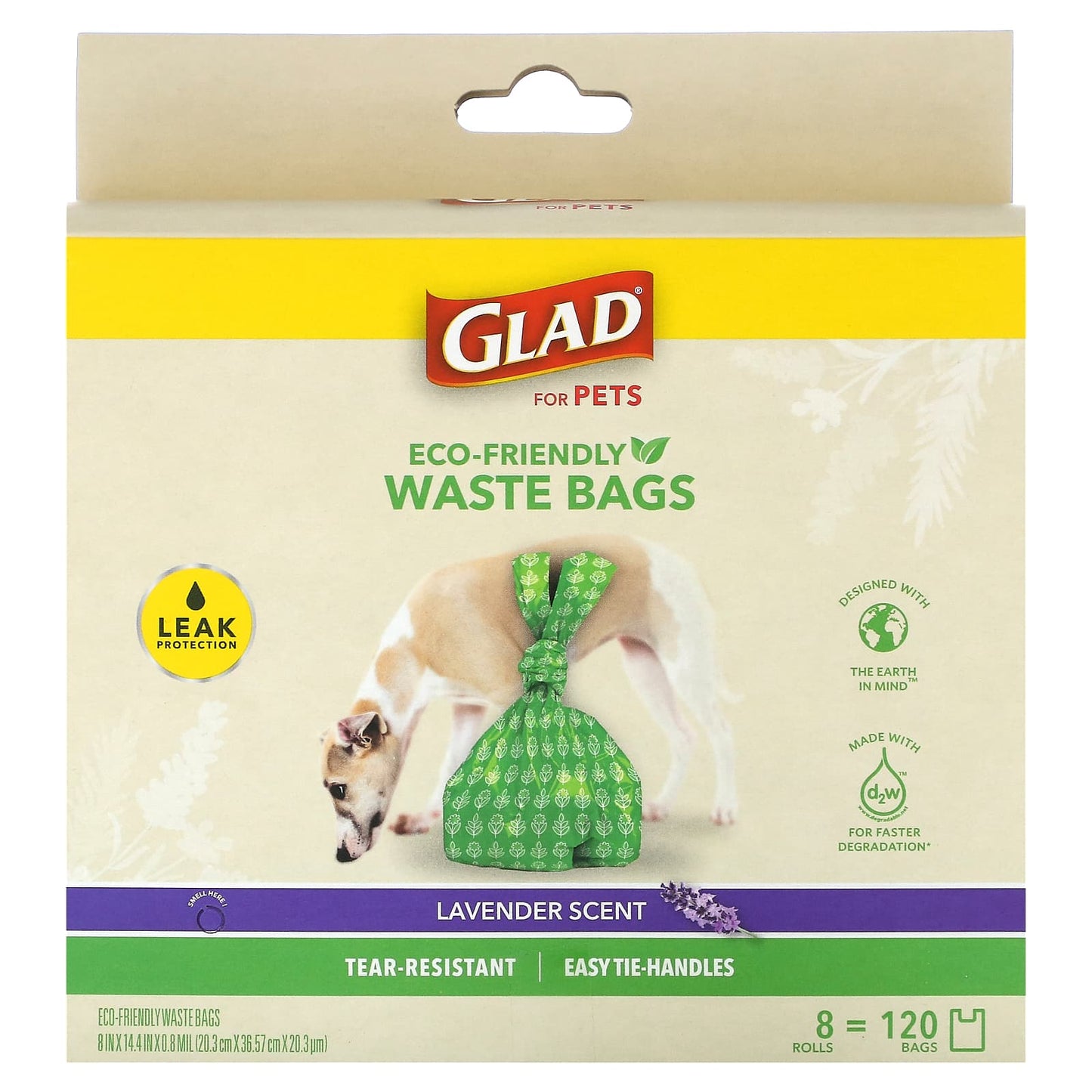 Glad for Pets-Eco-Friendly Waste Bags-For Pets-Lavender-120  Bags