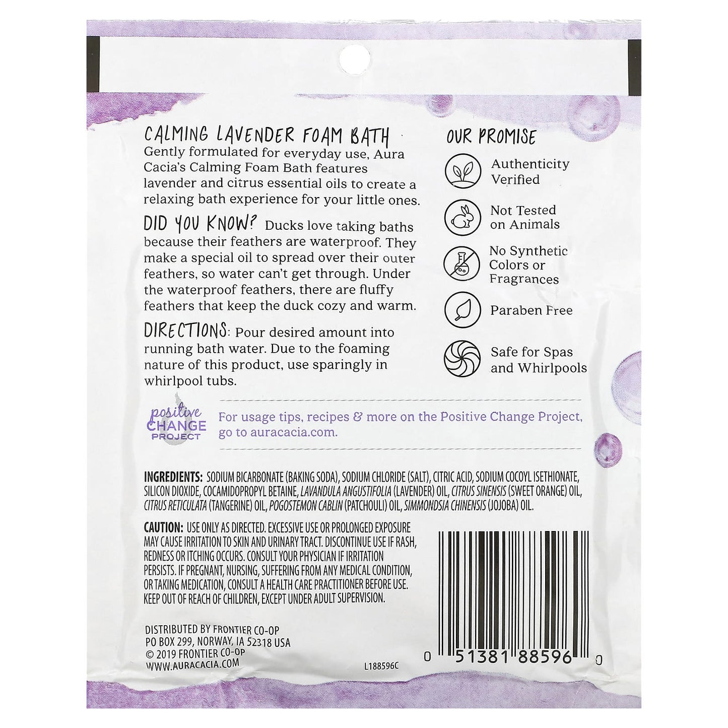 Aura Cacia, Foam Bath, Calming Lavender, 2.5 oz (70.9 g)