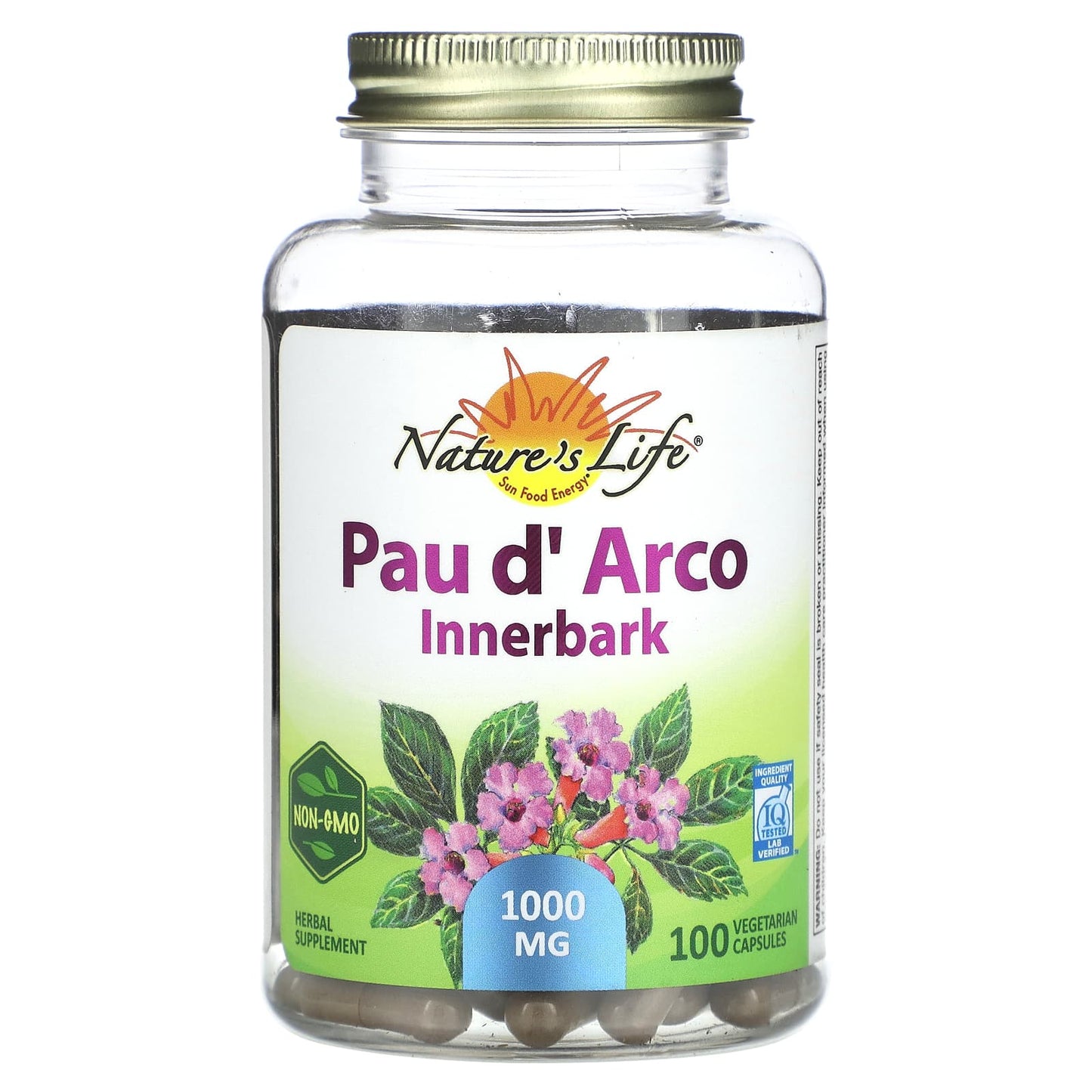 Nature's Herbs-Pau d' Arco-Innerbark-1,000 mg-100 Vegetarian Capsules (500 mg per Capsule)