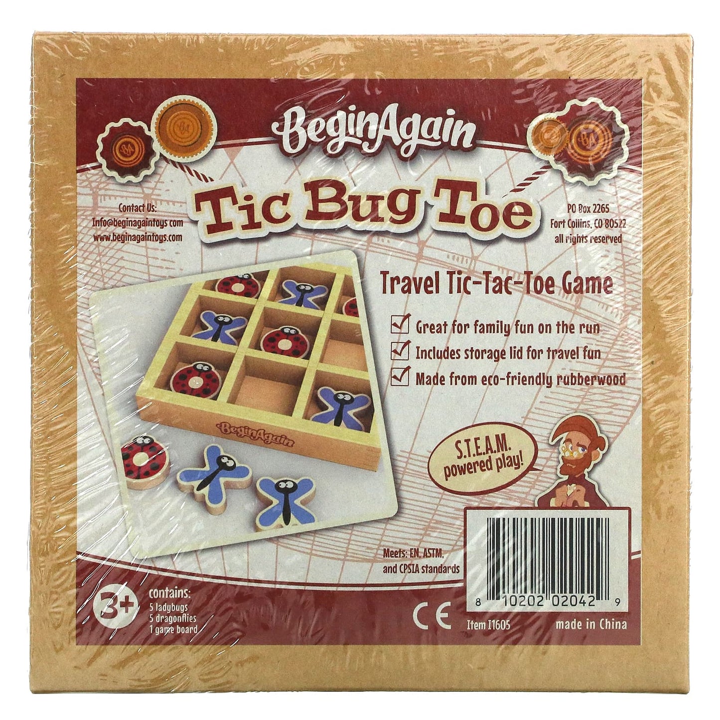 Begin Again Toys, Tic Bug Toe, Game on The Go, 3+ Years, 11 Piece Set