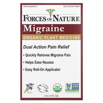 Forces of Nature-Migraine Roll-On-Organic Plant Medicine -0.14 fl oz (4 ml)