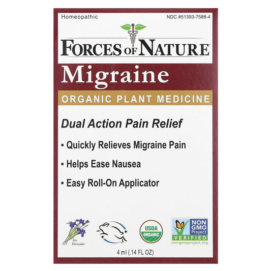 Forces of Nature-Migraine Roll-On-Organic Plant Medicine -0.14 fl oz (4 ml)