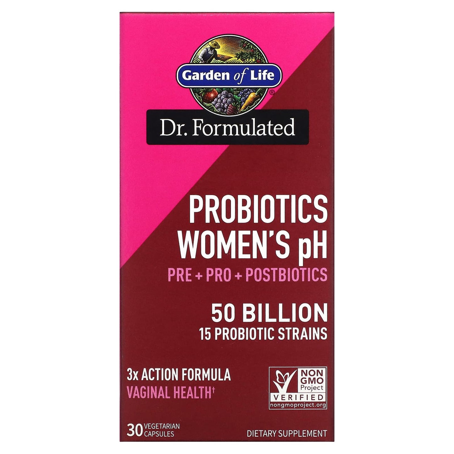 Garden of Life-Probiotics Women's pH-50 Billion-30 Vegetarian Capsules