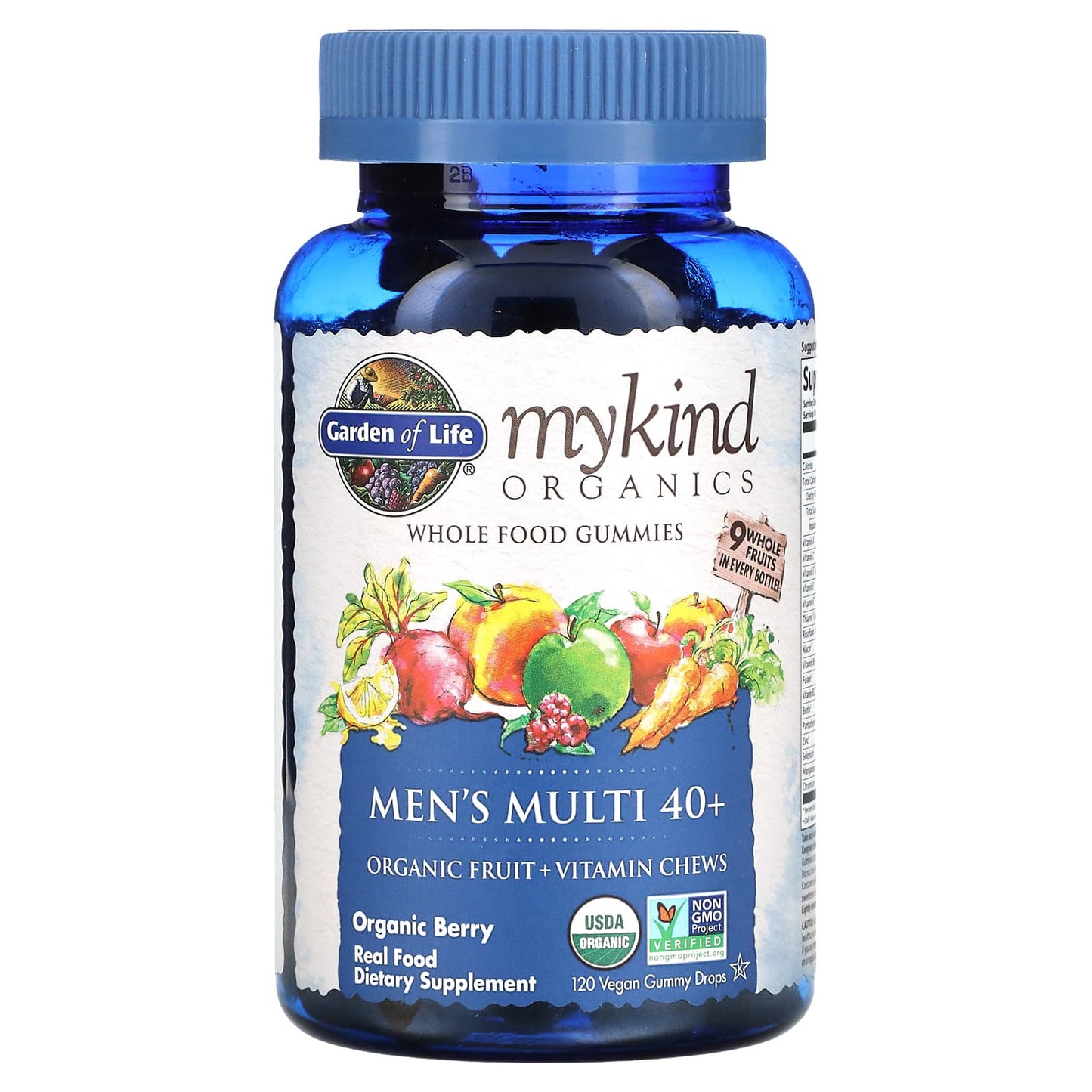 Garden of Life-MyKind Organics-Men's Multi 40+-Organic Berry-120 Vegan Gummy Drops