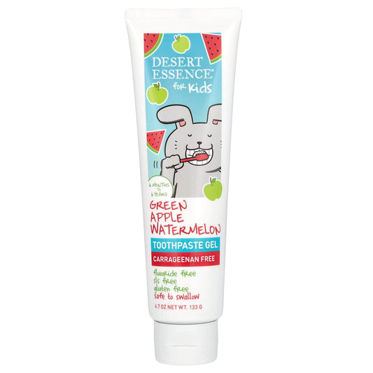 Desert Essence-Kids-Toothpaste Gel-6 Months to 6 Years-Green Apple Watermelon-4.7 oz (133 g)