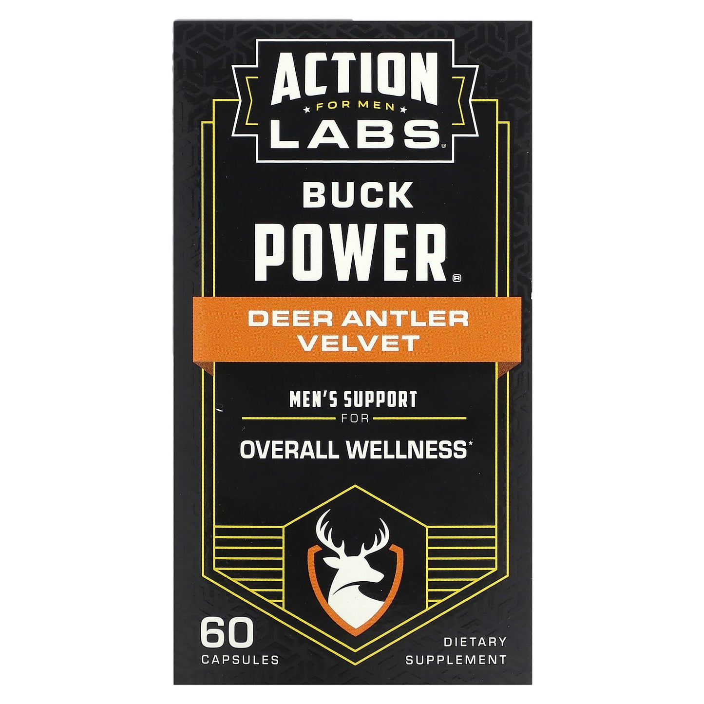 Action Labs-For Men-Buck Power-Deer Antler Velvet-60 Capsules