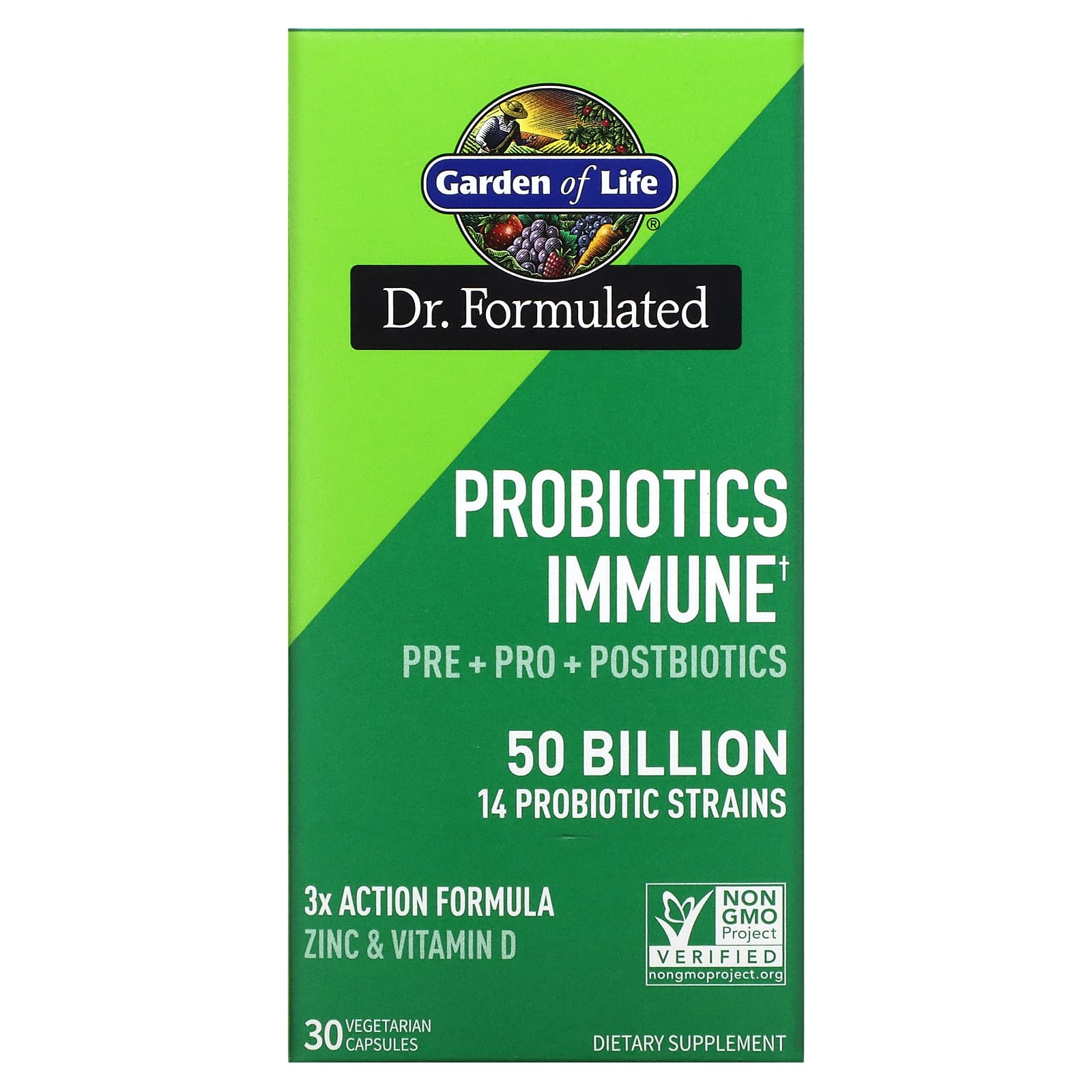 Garden of Life-Probiotics Immune-50 Billion-30 Vegetarian Capsules