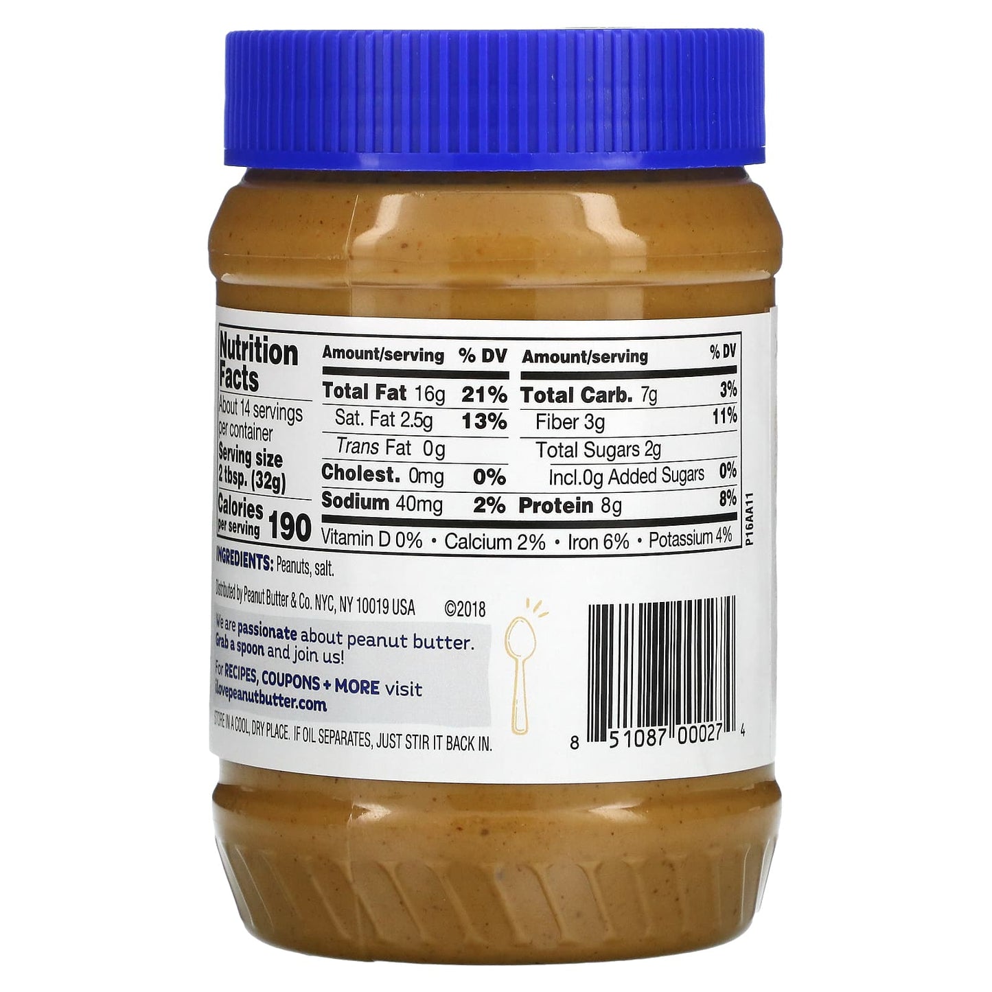 Peanut Butter & Co., Old Fashioned Smooth, Peanut Butter, 16 oz (454 g)