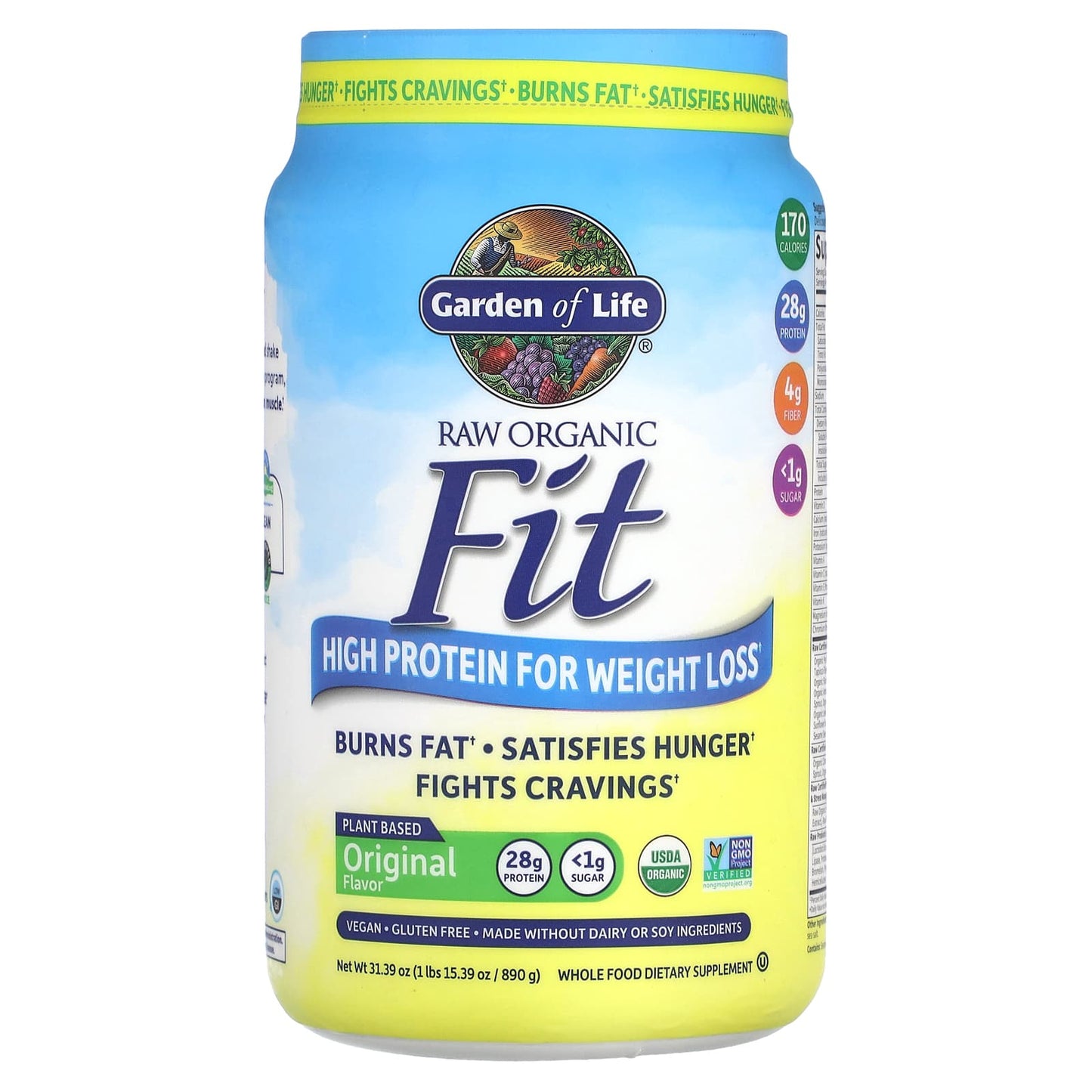 Garden of Life-RAW Organic Fit-High Protein for Weight Loss-Original-1 lbs 15.39 oz (890 g)