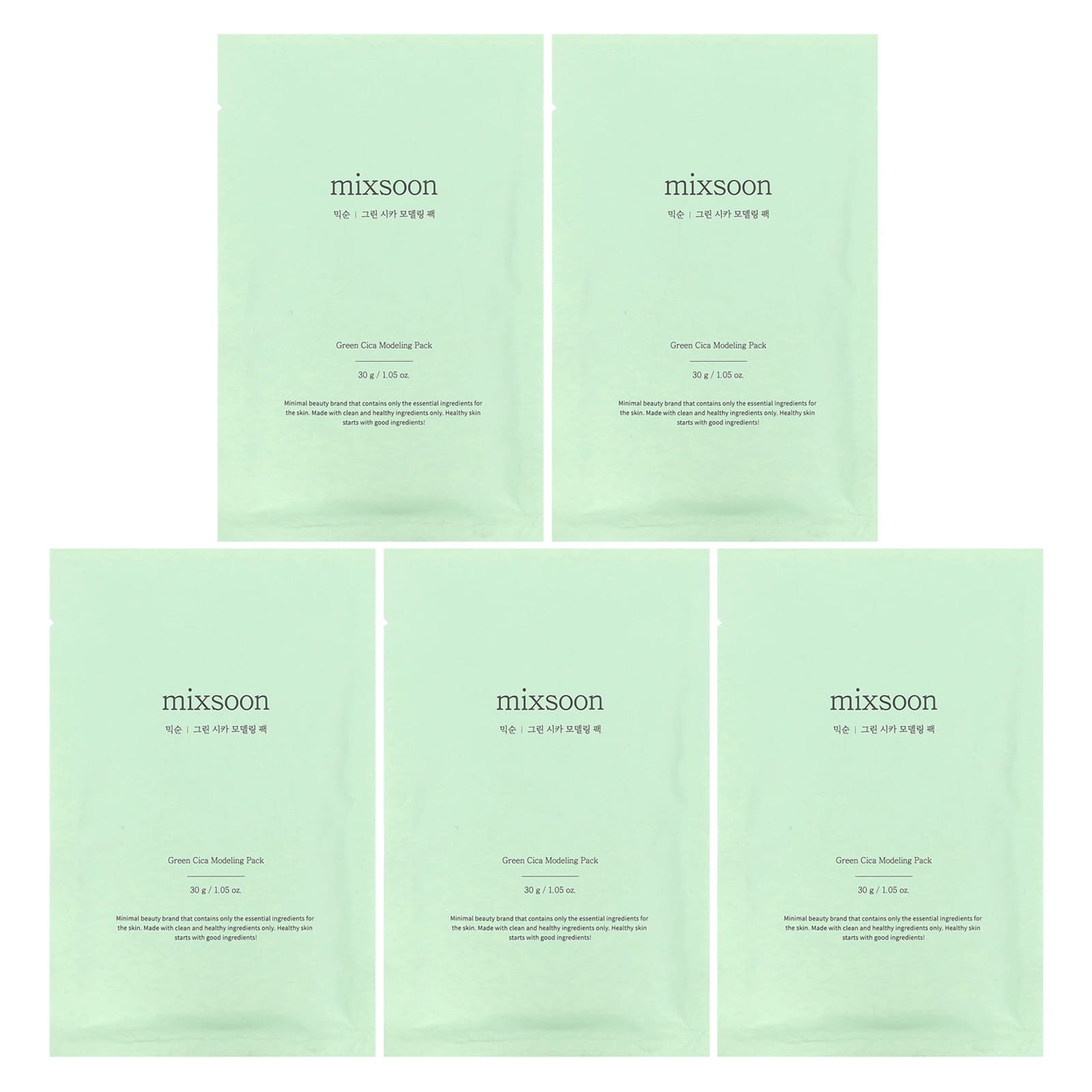 Mixsoon-Green Cica Modeling Pack-5 Packs-1.05 oz (30 g) each