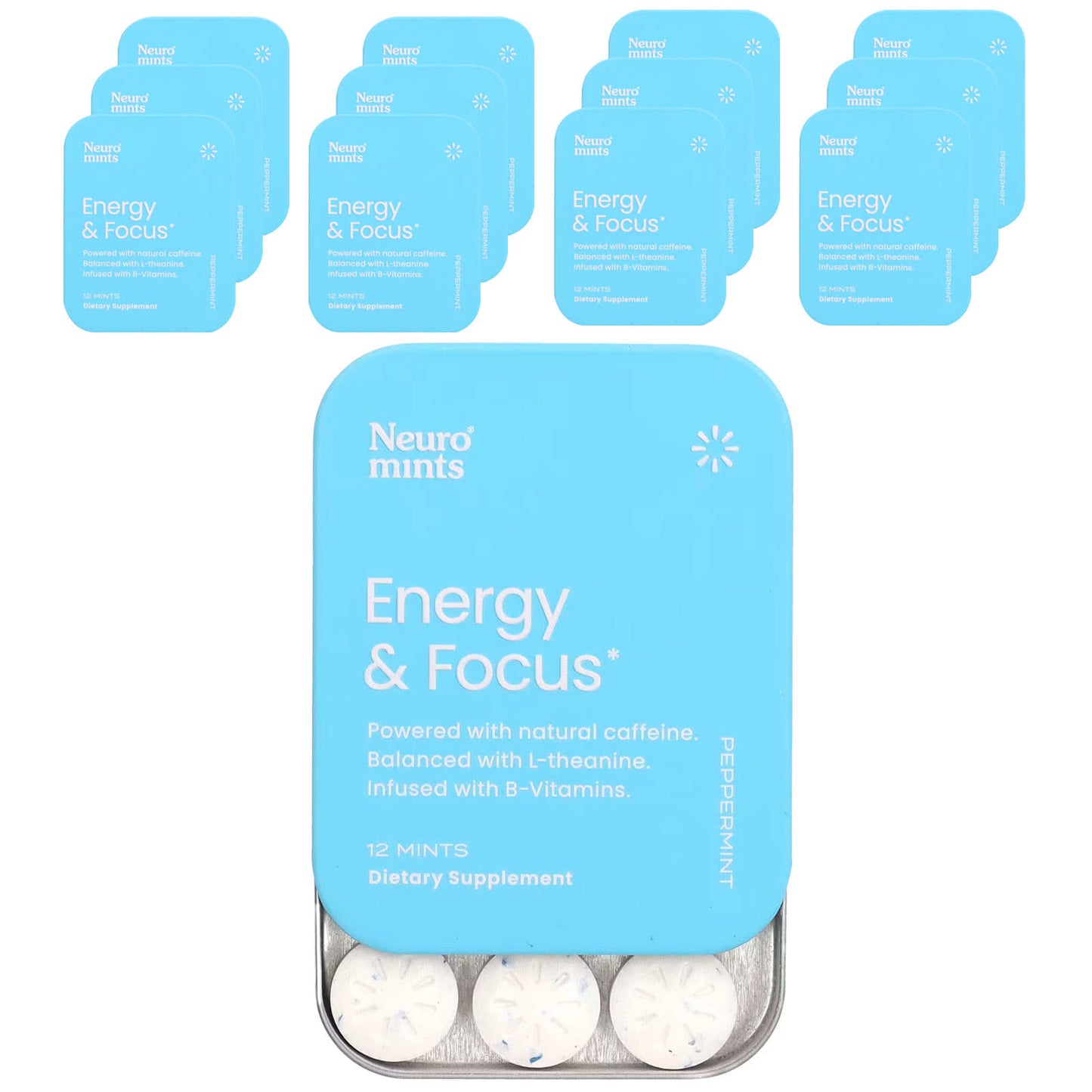 NeuroGum-NeuroMints-Energy & Focus-Peppermint-12 Packs-12 Pieces Each