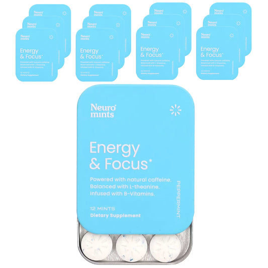 NeuroGum-NeuroMints-Energy & Focus-Peppermint-12 Packs-12 Pieces Each