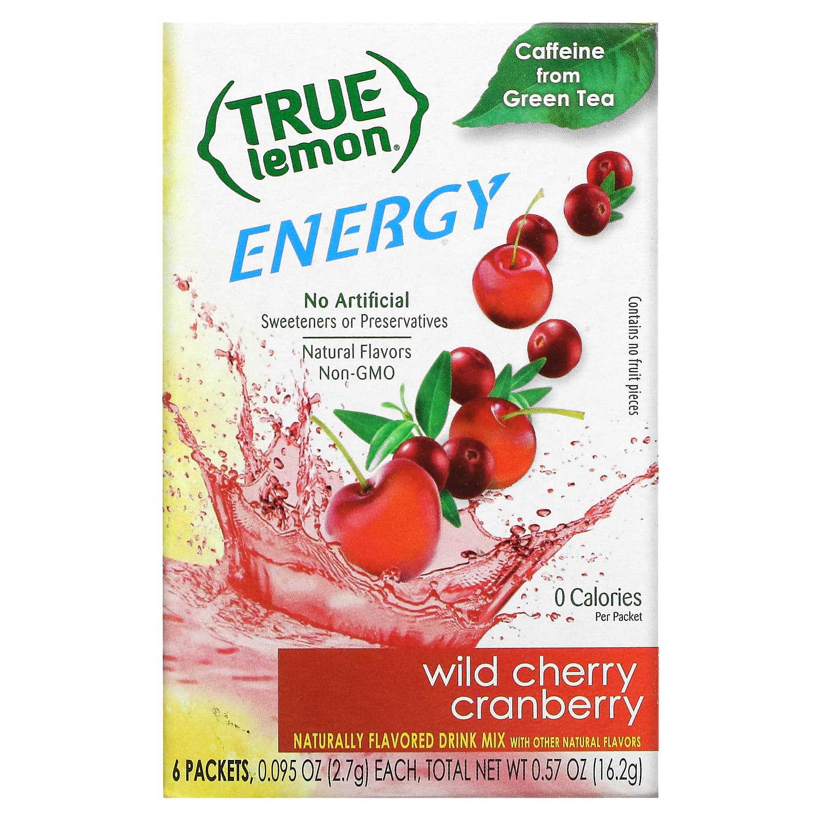 True Citrus-True Lemon-Energy-Wild Cherry Cranberry-6 Packets-0.095 oz (2.7 g) Each