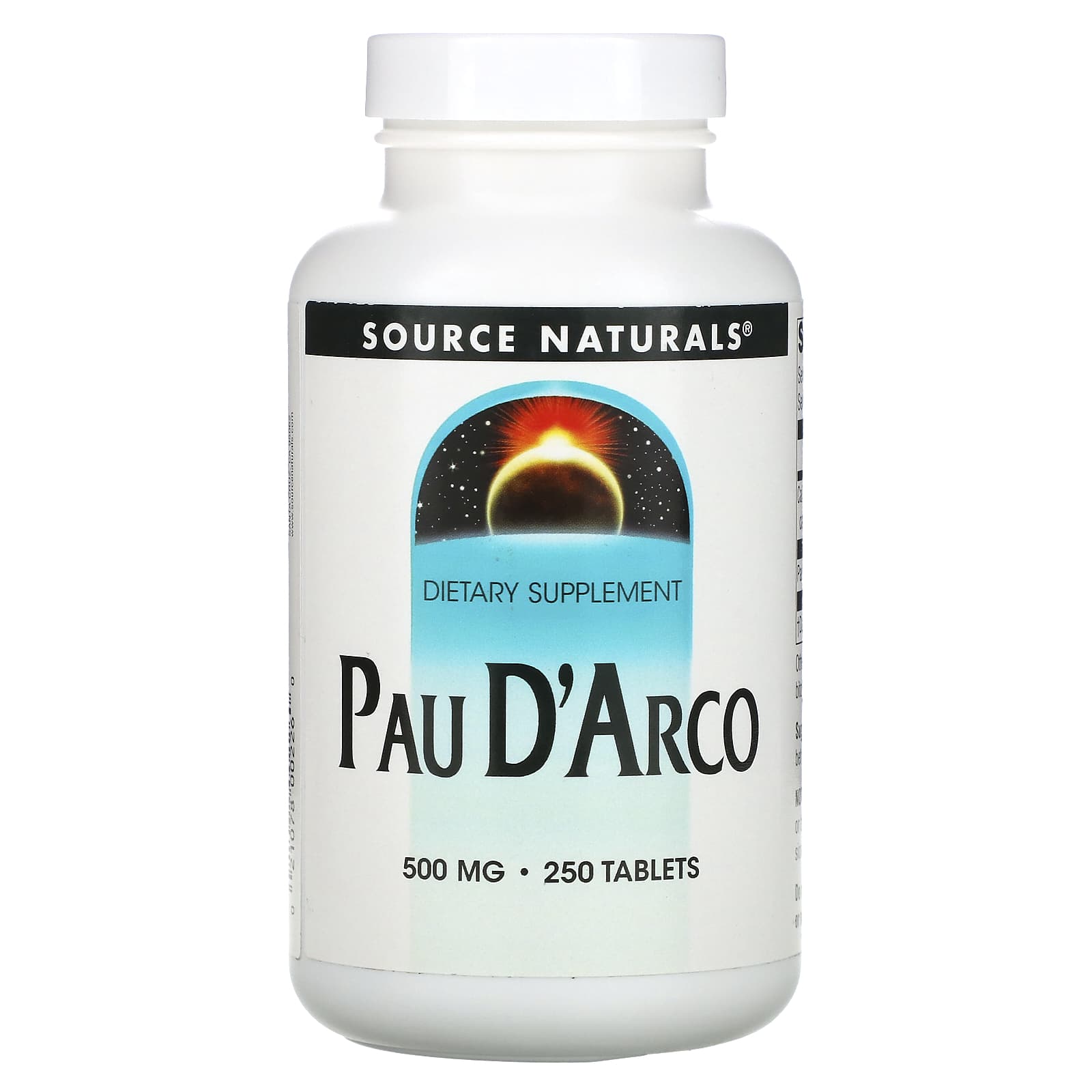 Source Naturals-Pau D'Arco-500 mg-250 Tablets (250 mg per Tablet)