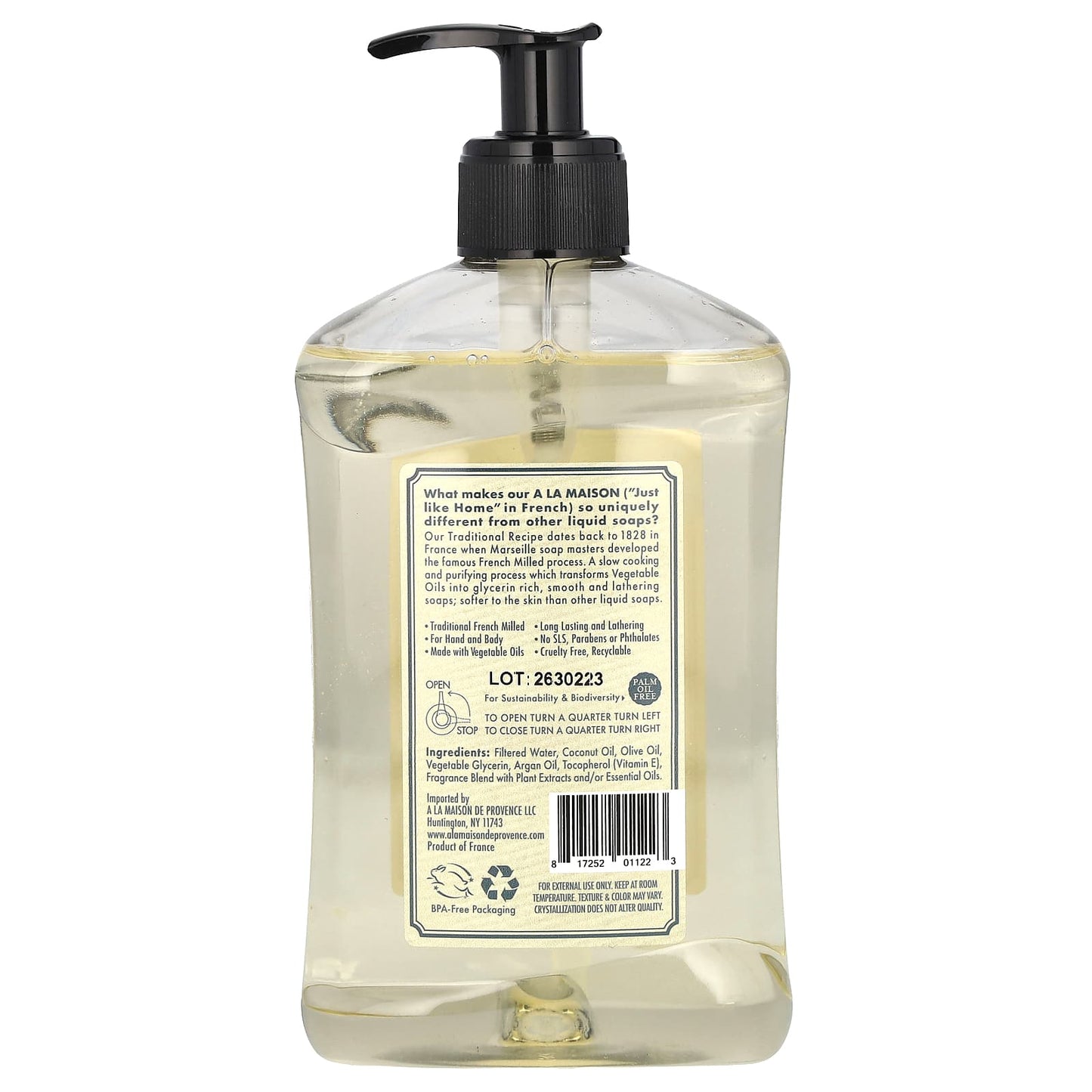 A La Maison de Provence, Hand and Body Liquid Soap, Fresh Sea Salt, 16.9 fl oz (500 ml)