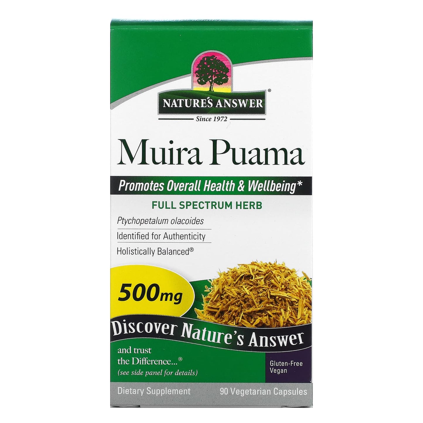 Nature's Answer-Muira Puama-500 mg-90 Vegetarian Capsules (250 mg per Capsule)