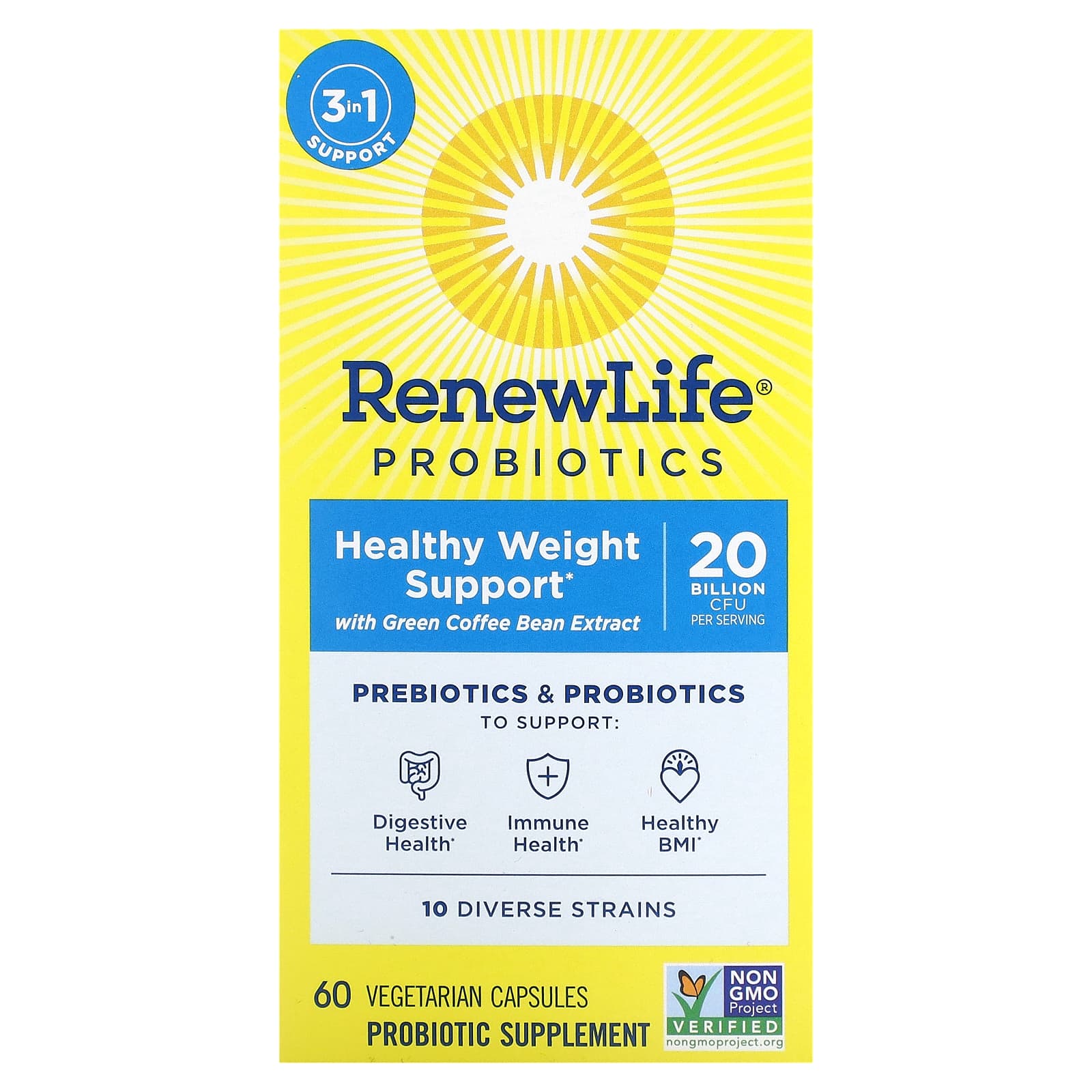 Renew Life-Probiotics-Healthy Weight Support-60 Vegetarian Capsules