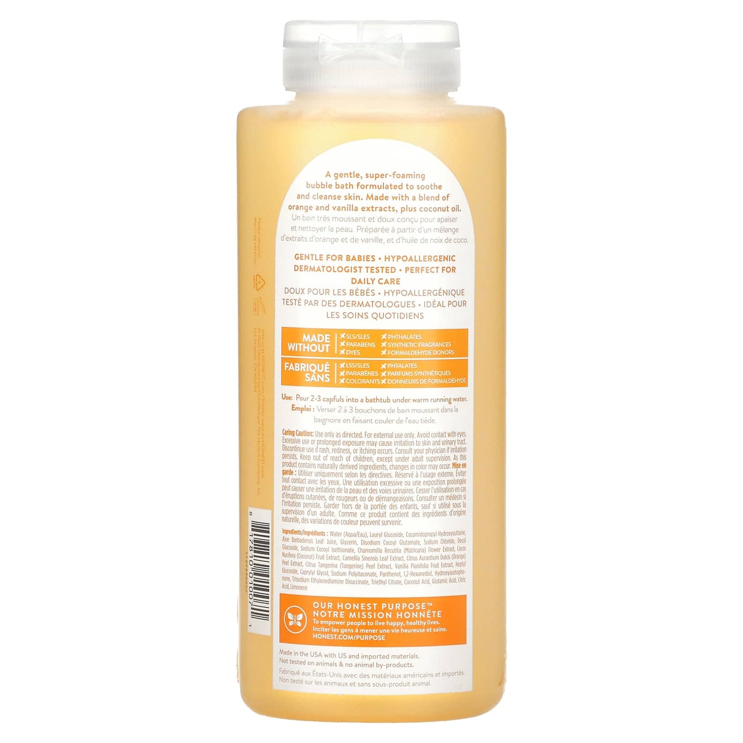 The Honest Company, Everyday Gentle Bubble Bath, Sweet Orange Vanilla, 12 fl oz (355 ml)